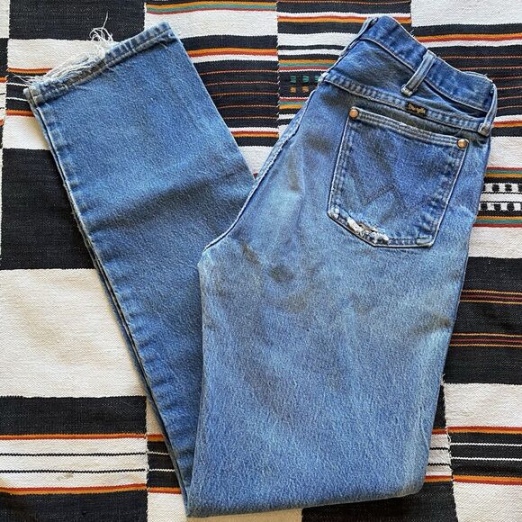 Vintage Wrangler Distressed 100% Cotton Jeans. USA. 31/34. Workwear. Western. - Picture 1 of 15